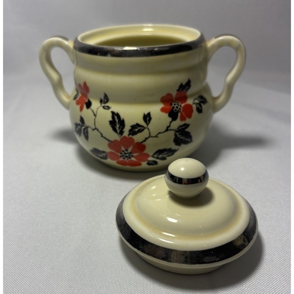 🌸Hall's Superior Quality Red Poppy Sugar & Creamer & Tea Pot With Lids - Picture 13 of 15
